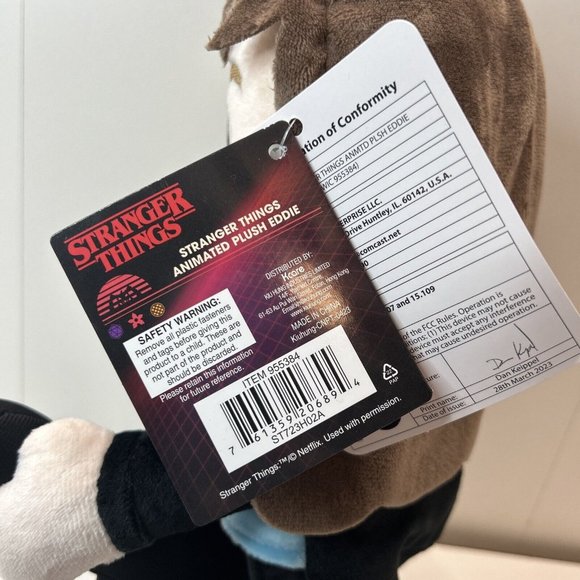 Rare Walgreens Netflix Stranger Things Eddie Munson Animated Plush Guitar Rocker - Picture 7 of 11